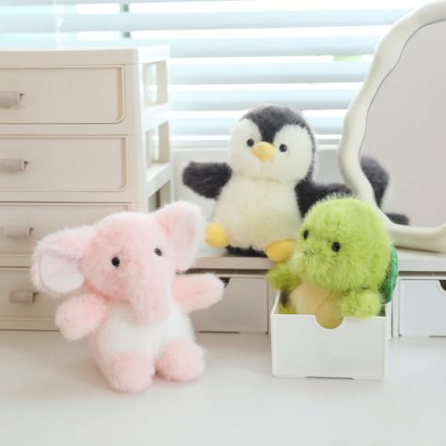 PEACH CAT Elephant Stuffed Animal Cute Plushies Small Plush Toys Gifts for Kids Pink (Squeaky) - style: Elephant