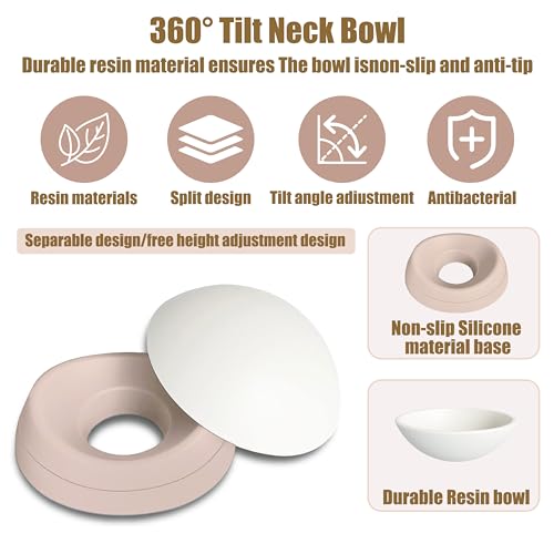 French Bulldog Food Bowl- Slanted Tilted Pug Food Water Bowl,Cat Bowl- Feeder for Frenchie/Shih Tzu/Flat Faced Small Dogs/Puppies/Cats (Lightpink, 2 Cup) - color: Lightpink, size: 2 Cup
