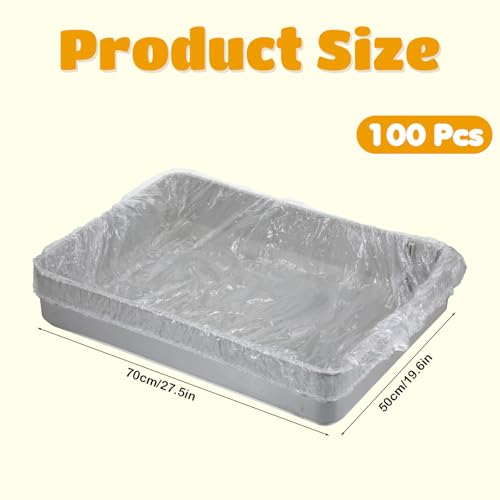 COMNICO Disposable Cage Liners, 100 Pcs Rabbit Guinea Pig Cage Liner Bags | Small Animals, Universal, Plastic Film, for Bunny Bird Hedgehog, Chinchilla, Essentials, Indoor