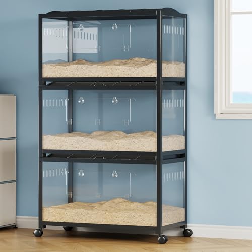 Garvee Large Hamster Cage, Guinea Pig Cage with Wheels, Pet Rat Cage, Stackable Chew Proof Metal Small Animal Habitat for Chinchillas, Hedgehog, Syrian, Gerbil