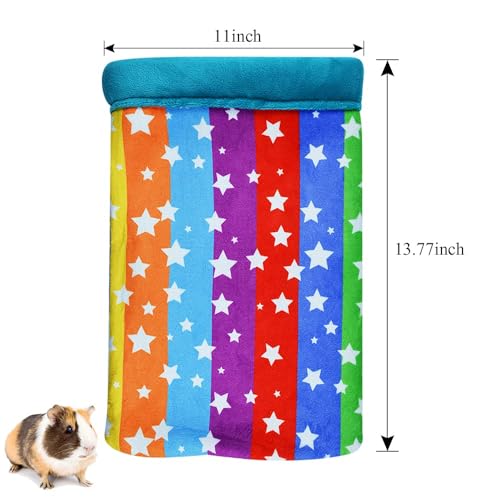 Hamster Sleeping Bag, Small Pet Animals Soft Flannel House Bed Nest Hideout Pouch Sack Sleeping Bed for Hedgehog Squirrel Bunny Guinea Pig Rat Warm Cage Decor Accessory (14 * 11 inch)