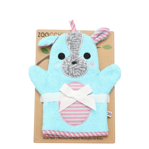 ZOOCCHINI Baby Bath Mitt - Ultra-Soft Washcloth Glove, 100% Cotton Snow Terry, Designed in The USA 1 Mitt/Pack (Yoko The Yorkie) - color: Yoko the Yorkie