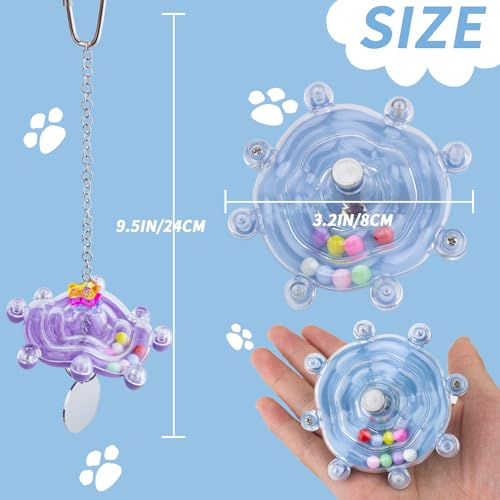 FlidRunest 2PCS Colorful Spinning Hamster Toys, Rotating Exercise Wheel for Cage, Intelligence Training Toys
