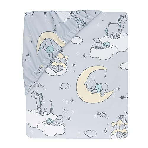 Lambs & Ivy Disney Baby Cozy Friends Winnie the Pooh Gray Fitted Crib Sheet - color: Pooh Cozy Friends, size: Standard Crib