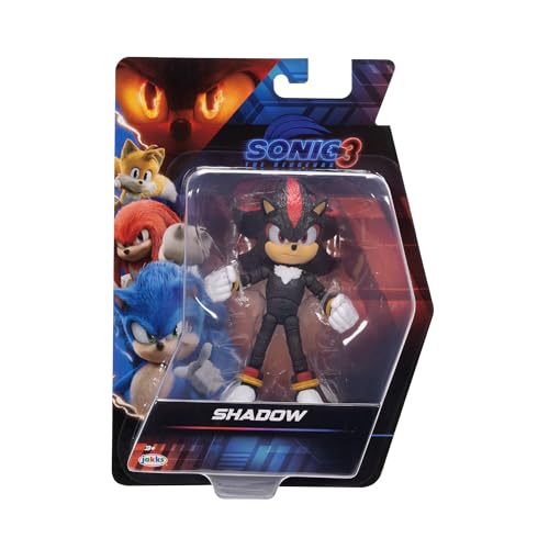 Sonic The Hedgehog – 5-Inch Shadow Action Figure – 20+ Points of Articulation – Official Collector Toy – Boys & Girls Ages 3+ | Sonic The Hedgehog Movie 5 Inch Action Figure Wave 1 - Shadow (Closed Mouth) - color: Shadow