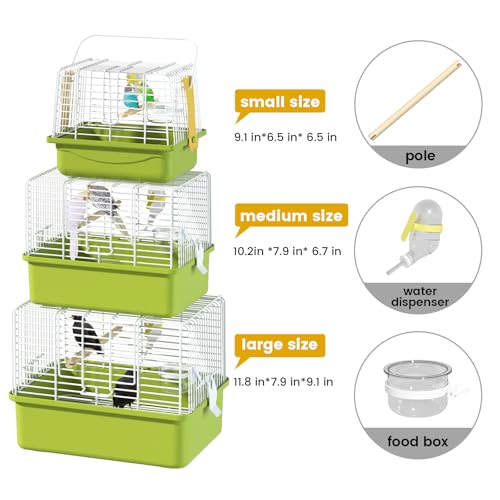 Small Bird cage,Travel Cage for Birds and Small Animals, Parakeet cage,Bird Carrier Travel cage,Bird Travel cage, jaulas para pájaros,Green,(Green,L) - color: Green, size: 11.8"L x 7.9"W x 9.1"H