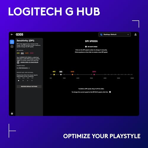 Logitech G305 Lightspeed Wireless Gaming Mouse - White | 12,000 DPI, Lightweight, 6 Programmable Buttons, 250h Battery, On-Board Memory, Compatible with PC and Mac - color: White, style: Classic