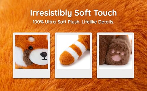 YUKOUQIAN Red Panda Stuffed Animal Cute Plush Doll Toy 8 inch for Girls Boys Christmas (sit Black red Panda) - style: sit black red panda