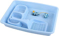 PAWISE Newborn Kitty Litter Box Set 5-Pieces - Shallow Cat Litter Pan, Cat Litter Scooper, Feeding Bowls, Kitten Starter Kit Mouse Toy, 14.5x10.5 Inches, Blue - color: Blue