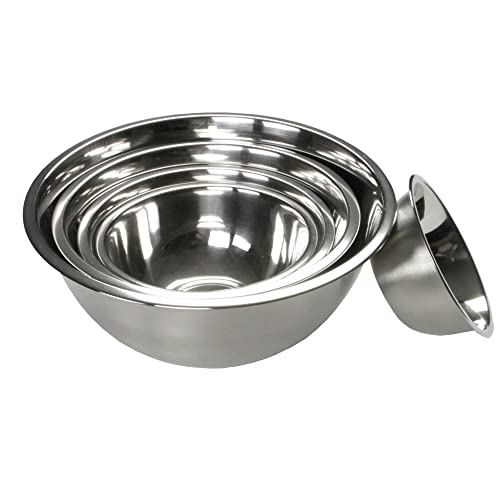 Chef Craft Brushed Mixing Bowl Set, 5 Piece Set, Stainless Steel - size: 5 Piece Set