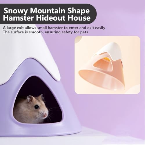 Hamster Hideout, Snowy Mountain Shape Hamster Hide House,Cute Small Animal Habitat Hideaway Hut for Syrian Hamsters, Mice, Gerbils, Rats (Green) - color: Green