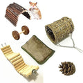 Leeko Pet Hammock Hamster Hanging Toy, 5 Piece Set House Hanging Bed Cage Toys for Small Animal Sugar Glider Squirrel Chinchilla Hamster Rat Playing Sleeping - size: 5 Pieces
