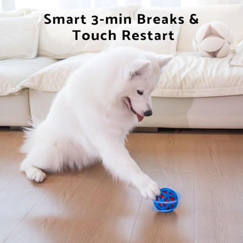seagi Interactive Dog Toy, Motion-Activated Bouncing Vibrating Dog Ball | USB Rechargeable Design with Durable Natural Rubber Shell for Interactive Dog Ball, for Small/Medium/Large Dogs - color: Blue