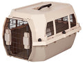 Amazon Basics Hard-Sided Dog and Cat Kennel, Single-Door Travel Pet Carrier with Metal Wire Ventilation, 23.6"L x 15.7"W x 13"H, Beige - color: Beige, size: 23.6"L x 15.7"W x 13.0"H
