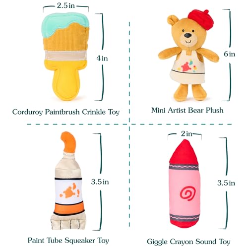 GUND Baby My Little Artist 5-Piece Sensory Plush Toy Playset for Babies | Inspires Imaginative Play and Early Sensory Discovery, Interactive Play Boosts Motor Skills and Auditory/Tactile Development - style: Artist Playset