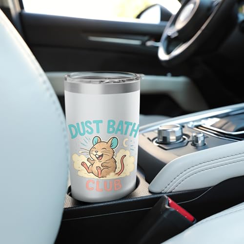 Dust Bath Club Funny Degu Scene Stainless Steel Insulated Tumbler - color: White