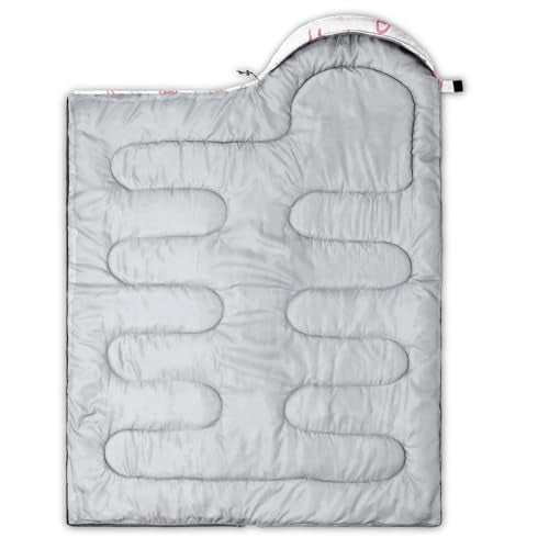 QOOMO Camping Sleeping Bags,3 Season Warm & Cool Weather,Lightweight,Waterproof Sleeping Bags for Adults & Kids,Traveling,and Outdoors,Camping Gear Equipment - color: Kawaii Bow 6