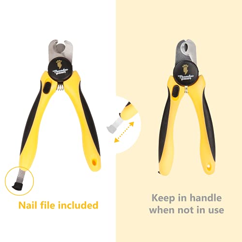 Professional-Grade Nail Clippers for Dogs Nail Trimmer with Safety Guard and Nail File - Nail Clippers for Large Dogs - Dog Nail Clipper Toenail Clippers (Yellow, Medium-Large) - color: Yellow, size: Medium-Large (no LED)