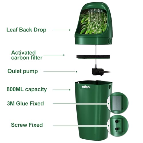 Reptile Water Fountain Chameleon Water Dripper, Reptile Water Dispenser with 800ml Large Capacity, Terrarium Waterfall Drinking Fountain for Bearded Dragon Gecko Lizard