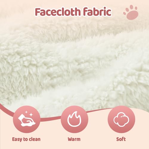 MiOYOOW Sugar Glider Sleeping Pouch, Winter Warm Plush Hamster Bed Hanging Small Animals Nest for Guinea Pig Squirrel Ferrets - color: white