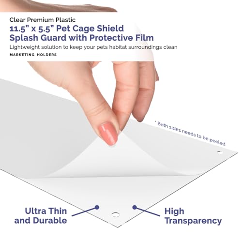 8 Pack Pet Cage Liner 11.5" x 5.5" with Holes Zip Ties Urine Guard See Through Clear Sheet Cage Edge Liners Rabbit Guinea Pig Side Lining Habitat Siding No Mess Tiles Protection by Marketing Holders - size: 1 Count (Pack of 8)