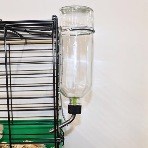 Lixit® Chew Proof Flat Sided Water Bottles for Rabbits, Ferrets, Rats, Birds, Hamsters, Guinea Pigs, Chinchillas Gerbils and Other Small Animals - Made in USA (Clear, 26 Ounce) - color: Clear (Pack of 1), size: 26 Oz