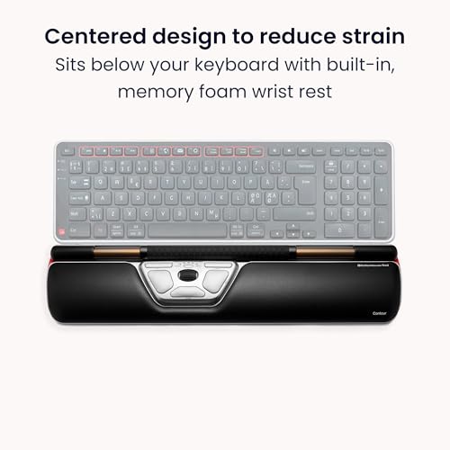Contour RollerMouse Red Ergonomic Mouse for Shoulder Forearm Wrist Strain Relief for RSI Carpal Tunnel Centered Rollerbar 6 Customizable Buttons 10 Speed Settings Mac/PC Compatible Wireless - Regular - size: Regular, style: Wireless