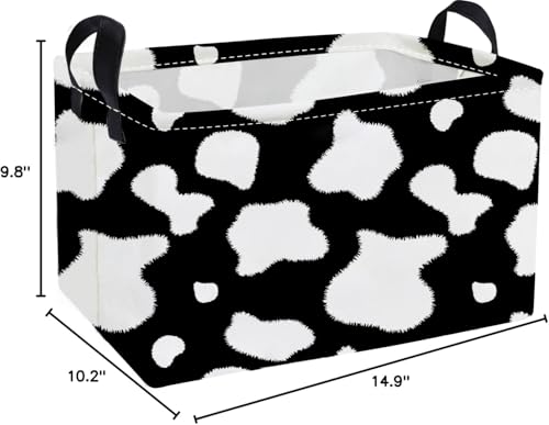 Essme Rectangular Cow Basket,Kids Storage Bins Organizer with Handles for Farm Room Decor, Gift Basket,Shelf Basket.(Cow) - color: Cow