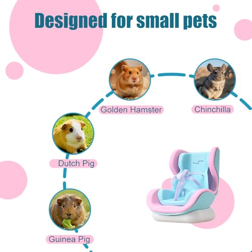 Hamster Car Seat Bracket, Adjustable Gerbils Car Bed with Secure Buckle, Small Animal Carrierfor Hamsters, Gerbils, Mice in Vehicles - color: Grapefruit Color Box Packaging