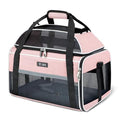 Lekereise Top-Expandable Pet Carrier 18x11x11Inch Delta American United Airline Approved Soft Sided Underseat to 15lbs Travel Carriers for Small Dogs Cats with Locking Safety Zippers Anti-Scratch Mesh - color: Pink