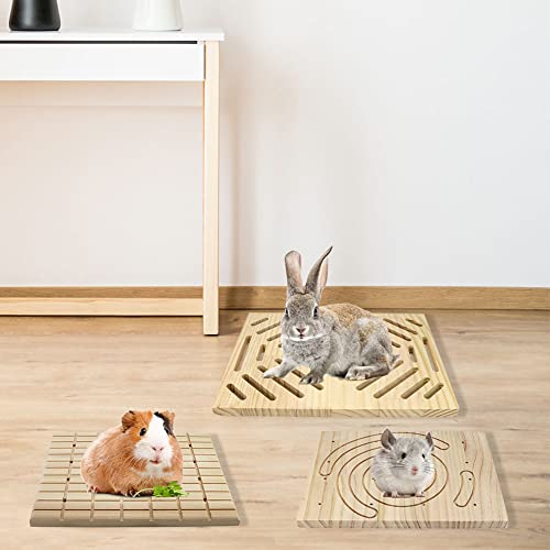 Litewoo Rabbit Scratch Board Claw and Teeth Care Chew Toy Bunny Wood Pad, B | Natural wood, antiskid & edible, rabbit scratch board for digging/chewing, for chinchilla/guinea pig, 12.6"x9.84"x0.6" - color: C 12.60x9.84 inch