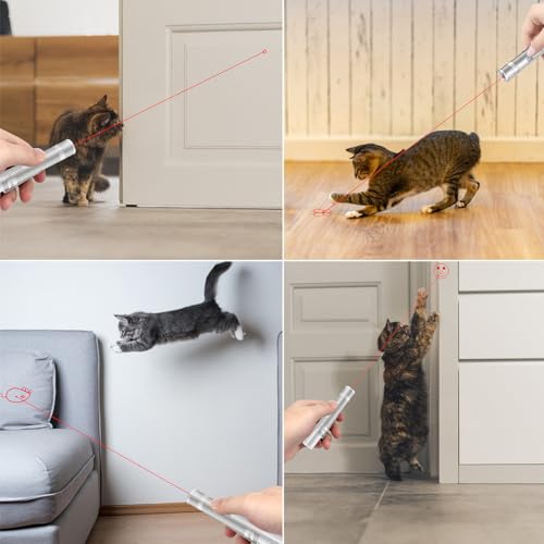 TBTeek Cat Toys, Rechargeable, 3 Light Modes & 5 Fun Patterns | Portable Interactive Kitten Pet Dog Cat Mouse Toy for Fun Chase Play Exercise - size: 1pc red light