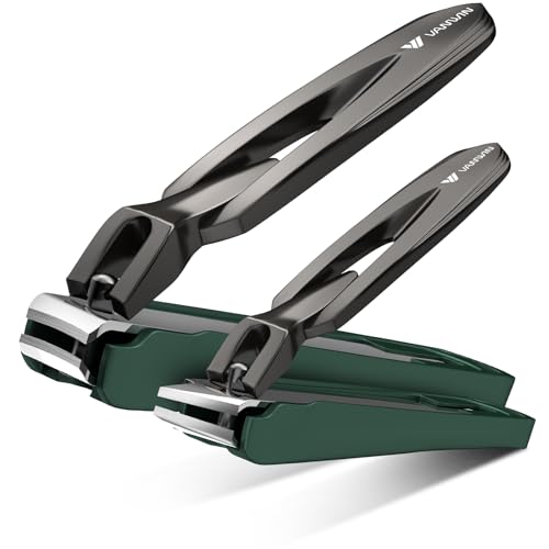Nail Clippers with Catcher, 2-Pack Slanted & Curved Nail Clippers for Ingrown Toenails and Fingernails, Anti-Splash Nail Cutter for Men, Women, Seniors, Heavy-Duty Finger Nail Clippers Adult - style: Curved & Slanted