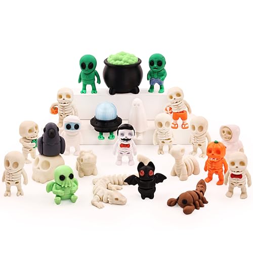 3D Printed Horror‌ Figurines Set, Articulated Halloween Figurines, Party Favors, Pocket Fidget Toys, Goodie Bag Stuffers, Decorations, Classroom Rewards, Skeleton, Zombie, Alien - style: Animal J