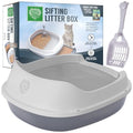 Small Pet Select Sifting Cat Litter Box, with Scoop & 5 Pee Pads | Tidy Easy-Clean Sifting System, Drawer, Litter Scoop & Removable Tray, For Cats, Rabbits & Other Small Pets - size: Sifting Litter Box (No Litter Pellets)