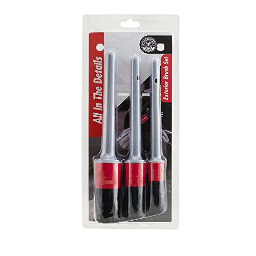 Chemical Guys All in the Details Exterior Detailing Brushes - 3-Piece Soft Scratch-Free Brushes for Wheels, Bumpers, Grilles, Badging & Tight Exterior Gaps on Cars, Trucks, SUVs & More | Three soft, scratch-free brushes reach wheels, bumpers, grilles, bad