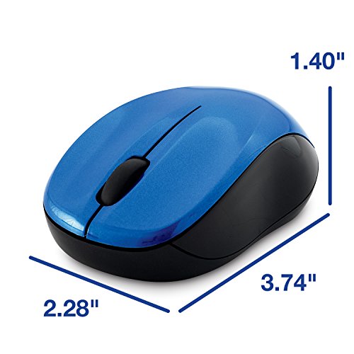 Verbatim 2.4G Wireless LED Silent Mouse - Noiseless and Silent Click Computer Mouse with Nano Receiver for Mac and PC - Blue - style: Blue Mouse