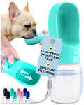 MalsiPree Dog Water Bottle Dispenser - 12 oz Blue, Leak-Proof | 12oz leak-proof bottle - one-hand use - built-in bowl - Use for dog walks, travel, hiking & beach days - color: Blue, size: 12oz - Standard