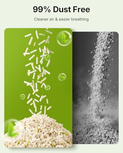 PETKIT Tofu Cat Litter, Clumping Flushable, Urine pH Detection Tofu Litter | 100% Natural Ingredients Plant Cat Litter, Dust-Free,Low Tracking and Odor Control - color: 5.3lbsx6bags