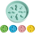 Ceramic Slow Feeder Dog Bowls Small Breed, 0.5 Cups Dog Food Dish for Fast Eaters, Puzzle Bowl for Small Dogs and Cats, 5.5 Inch-Turquoise - color: Turquoise