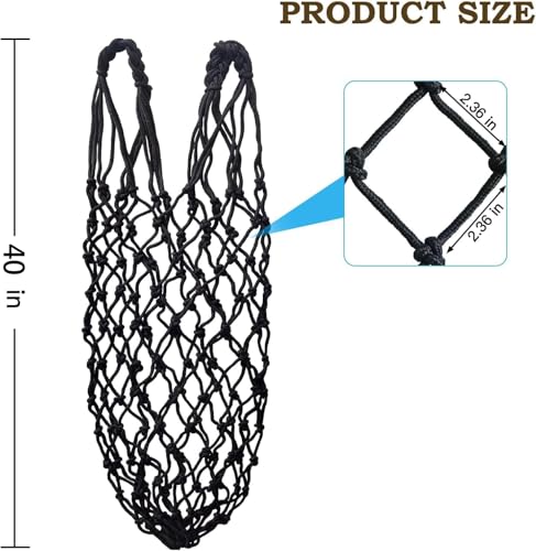 Hay Net for Horses,Slow Feed Hay Bag for Horses Goat Sheep | Hanging Hay Feeder Bag for Horses Stable Stall Paddock Rest Toy - color: Black