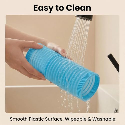Hamster Collapsible Tunnel Tube Toys with 4 Bell Balls, Expandable Small Animal Hideout Exercise Toy 7.8inch Unextended 32.7inch Extended for Guinea Pig Gerbil Rat Ferret (Blue) - color: Blue