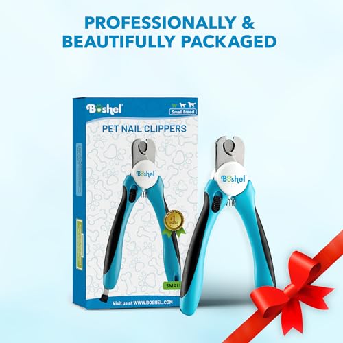 Dog and Cat Nail Clipper with Safety Guard, Razor-Sharp Toenail Cutter with Nail File, Ideal for Smaller Pets - size: Medium/Small