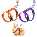 Rabbit Harness and Leash, Escape Proof Bunny Cat Leash Small Animal Harness Soft Adjustable Buckle(2Pcs, Orange/Purple) for Bunny Kitten Cats Puppies Walking Hiking Training - color: Orange/Purple