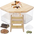 6-piece hamster toy set small pet sand bath set includes chinchilla sticks guinea pig chew sticks Hamster food apple sticks Cage accessories suitable for dwarf hamsters Syrian hamsters sand rats etc