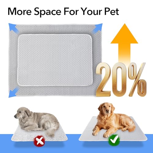 Dog Cooling Mat 38"x26" +20% Large for Medium Dogs, M | Chew-Resistant, Non-Slip & Machine Washable, Ice-Silk Self-Cooling Pad(Q-Max>0.4), Leak-Proof TPU, Crate Indoor Outdoor - size: Medium 38"x26"