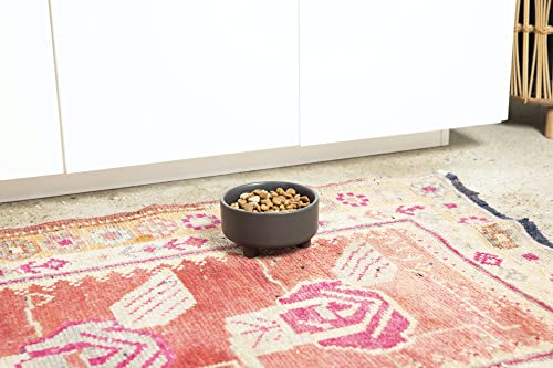Waggo Uplift Ceramic Dog Bowl for Small Medium and Large Breeds - Heavyweight and Durable Pet Food and Water Dish Crock, Dishwasher Safe, Modern, Elevated Feeder (Black, Large) - color: Black, size: Large