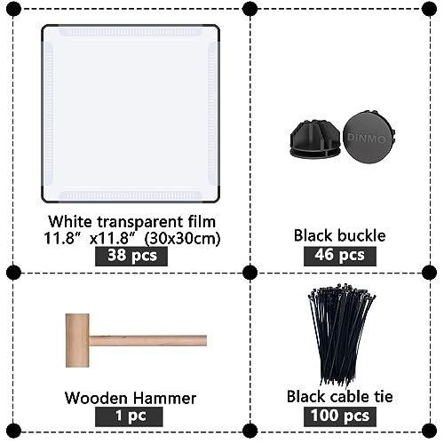 DINMO 38 Panels Bunny Playpen with Floor, Plastic, 61.2"L x 24.8"W x 24.8"H | Portable Small Animals Fence for Rabbits, Ferrets, Hedgehogs, Guinea Pigs, Puppies & Kittens, DIY, Expandable, Visualization - style: Plastic-38 panels