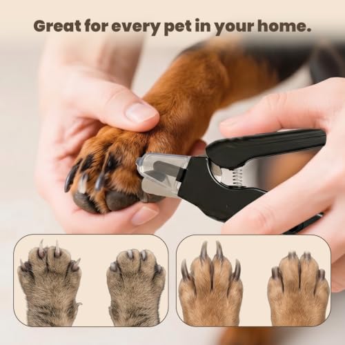 2-in-1 Dog & Cat Nail Clipper and Grinder with Light - USB Rechargeable Pet Nail Trimmer with Safety Guard for Thick Nails, Quiet Professional Grooming Tool - color: black