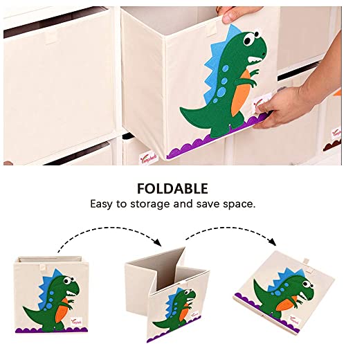 SITAKE 2Pcs Foldable Animal Toy Storage Box, 13” Organizer Baskets for Home